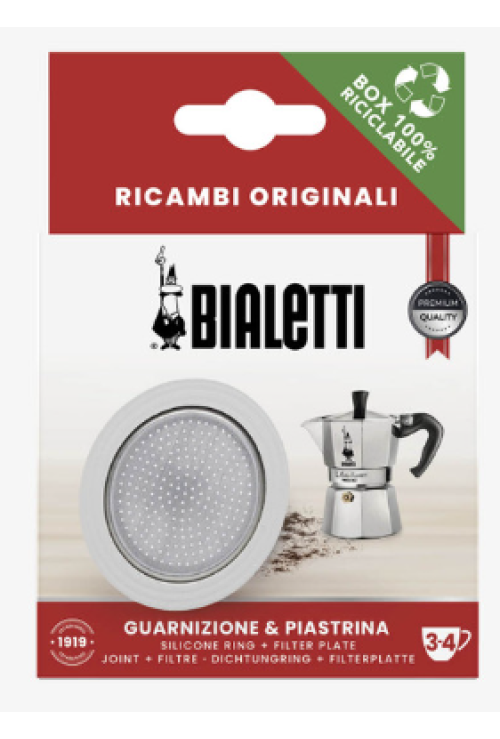 Bialetti - Replacement  Silicone Gasket and Filter Plate- Moka Induction 3-4 Cup