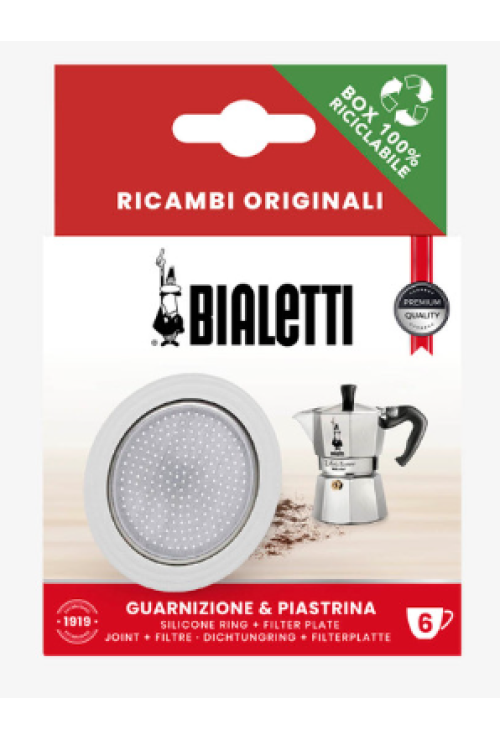 Bialetti - Replacement Silicone Gasket and Filter Plate - Moka Induction 6 Cup