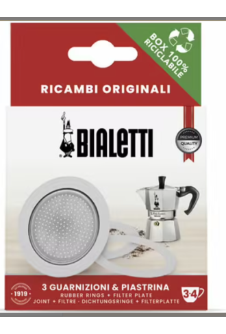 Bialetti - Replacement Rubber Gasket and Filter Plate  3-4 Cup