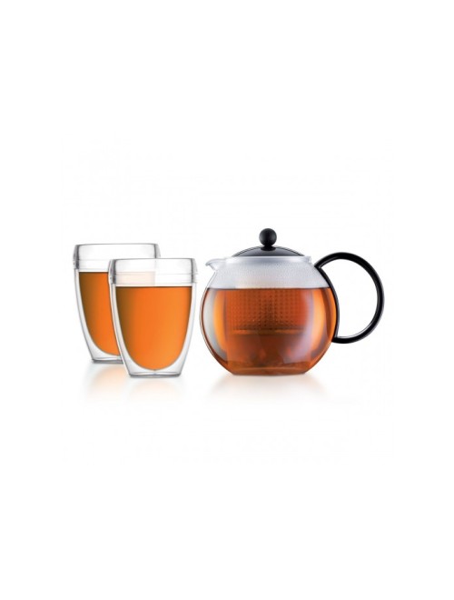 Bodum Assam Tea Press & Pavina Glasses Gift Set: Bodum Assam Tea Press & Pavina Glasses Gift Set: