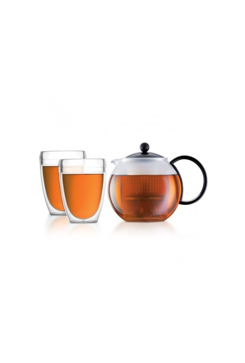 Bodum Assam Tea Press & Pavina Glasses Gift Set: Bodum Assam Tea Press & Pavina Glasses Gift Set: