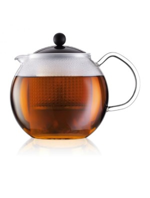 Bodum ASSAM Tea press with glass handle and colored plastic lid, 1 Liter 