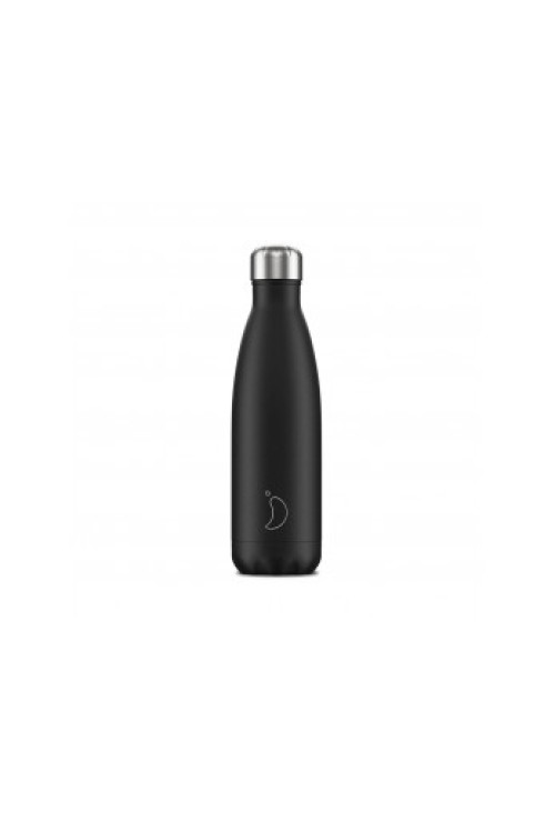 Chilly's Bottle Mono Black 500ml  Stainless Steel