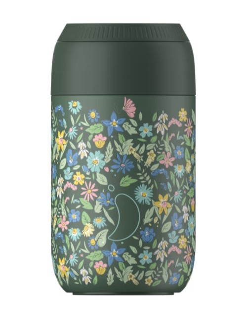 Chilly's 340ml Liberty Coffee Cup S2 Summer Sprigs Pine Green Chilly's 340ml Liberty Coffee Cup S2 Summer Sprigs Pine Green