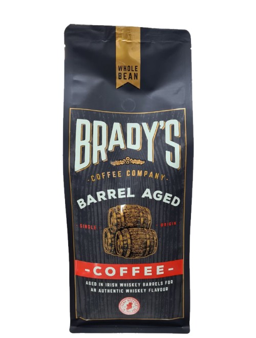 Brady's Coffee Barrel Aged Irish Whiskey Coffee 1KG Whole Bean Brady's Coffee Barrel Aged Irish Whiskey Coffee 1KG Whole Bean