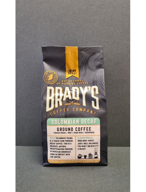 Brady's Coffee Colombian Decaf 227g Ground coffee Brady's Coffee Colombian Decaf 227g Ground coffee