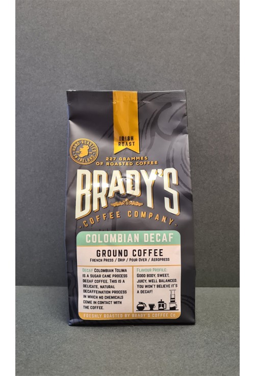 Brady's Coffee Colombian Decaf 227g Ground coffee Brady's Coffee Colombian Decaf 227g Ground coffee