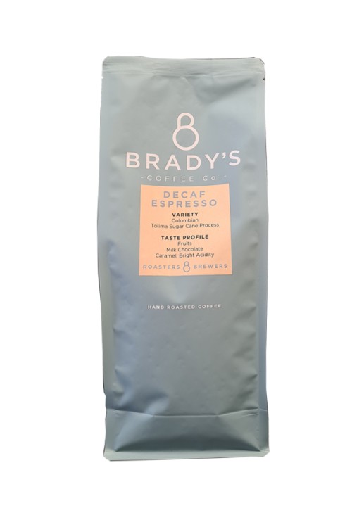 Brady's Coffee Decaf Colombian 1KG bag Brady's Coffee Decaf Colombian 1KG bag