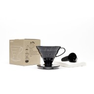 Hario V60 Transparent Black Plastic Dripper Set 02