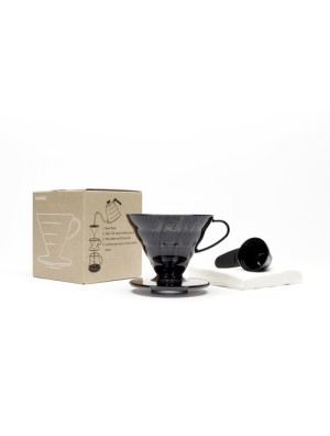 Hario V60 Transparent Black Plastic Dripper Set 02