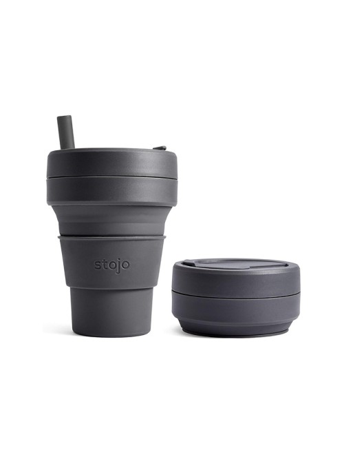 Stojo Pocket Cup 12oz Biggie Carbon Stojo Pocket Cup 12oz Biggie Carbon