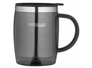 Thermos Thermocafe 450 ml Plastic and Stainless Steel Desk/Travel Mug Gunmetal