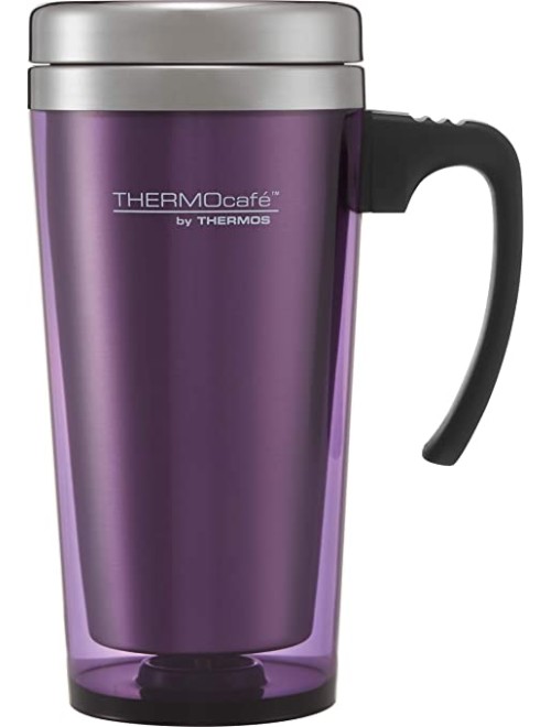 THERMOS THERMOCAFÉ SOFT TOUCH TRAVEL MUG Translucent Purple 0.4L THERMOS THERMOCAFÉ SOFT TOUCH TRAVEL MUG Translucent Purple 0.4L