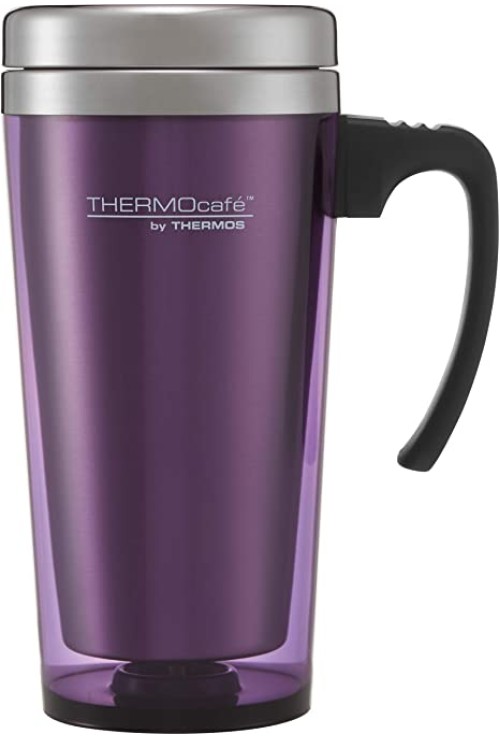 THERMOS THERMOCAFÉ SOFT TOUCH TRAVEL MUG Translucent Purple 0.4L THERMOS THERMOCAFÉ SOFT TOUCH TRAVEL MUG Translucent Purple 0.4L
