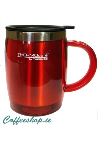 Thermos Thermocafe 450 ml Plastic and Stainless Steel Desk Mug Red