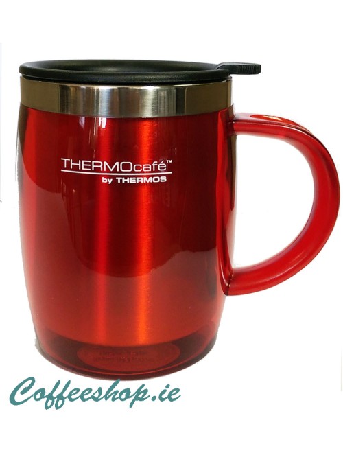 Thermos Thermocafe 450 ml Plastic and Stainless Steel Desk Mug Red Thermos Thermocafe 450 ml Plastic and Stainless Steel Desk Mug Red