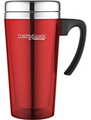 THERMOS THERMOCAFÉ SOFT TOUCH TRAVEL MUG RED 0.4L