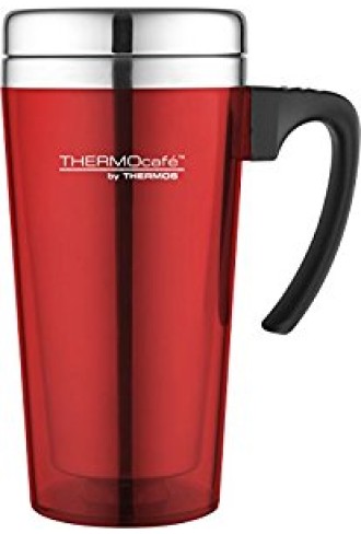 THERMOS THERMOCAFÉ SOFT TOUCH TRAVEL MUG RED 0.4L