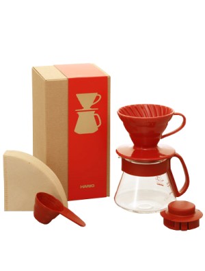 Hario V60 Pour Over Kit Ceramic Red 01