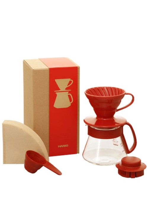 Hario V60 Pour Over Kit Ceramic Red 01